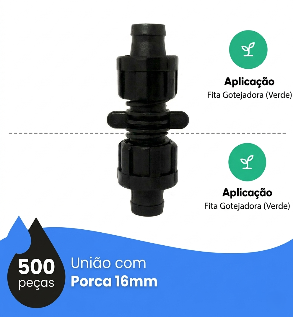 União com Porca 16mm - Aplicação